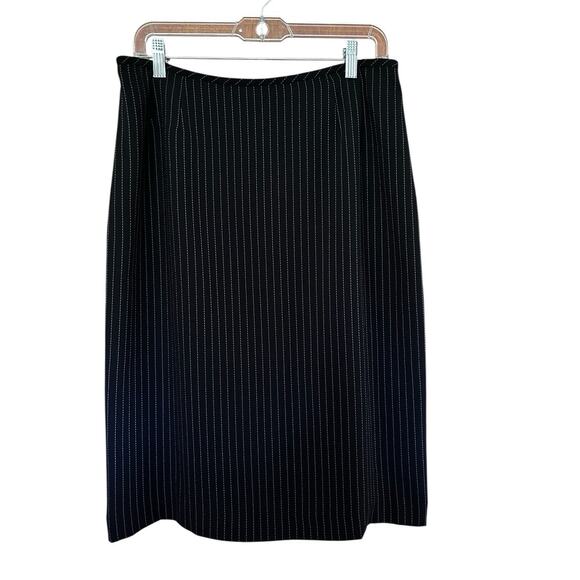 Le Suit Women’s Black Pinstripe Jacket Skirt Suit Set Fully Lined Size 14 - Picture 7 of 15